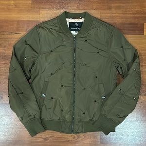 Nanette Lepore olive studded bomber jacket